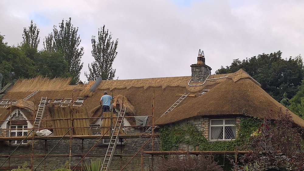 Roof Thatching in County Tipperary, Ireland.