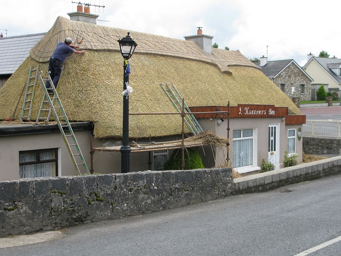 Thatching a Pub in Ballylooby, County Tipperary.