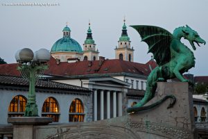 Dragon Bridge in Ljubljana, Slovenia.