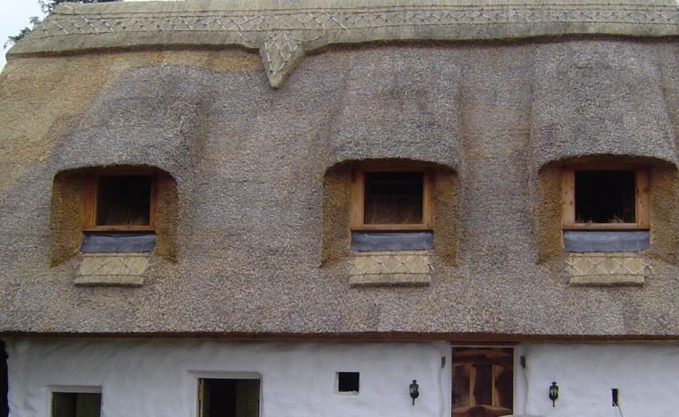 Reed Thatched Cottage with Square Windows
